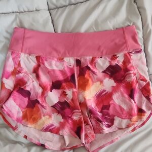 Athleta Pink and Orange Patterned Athletic Shirts, Size M